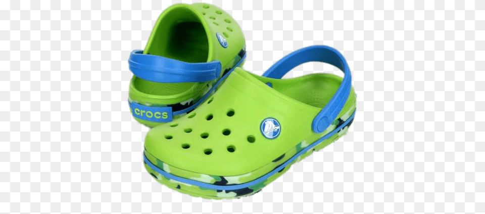 Crocs Green And Blue Clogs, Clothing, Footwear, Shoe Free Png Download