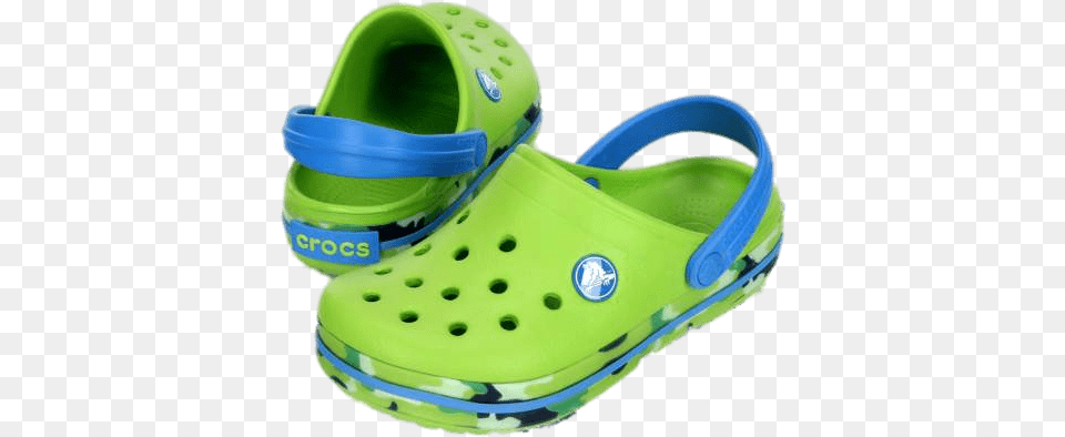 Crocs Green And Blue Clogs Crocs Crocband Color Cerulean Blue Pepper Size, Clothing, Footwear, Shoe, Birthday Cake Free Png
