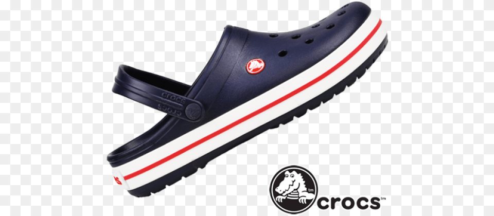 Crocs Navy Crocband Sandal White Sole Crocs With White Sole, Clothing, Footwear, Shoe, Sneaker Free Png