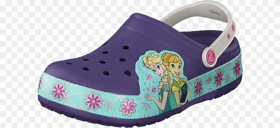 Crocslights Frozenfever Clog K Blue Violet Crocs Disney Frozen Light Ups Caoutchouc Sabots, Clothing, Footwear, Shoe, Baby Png Image