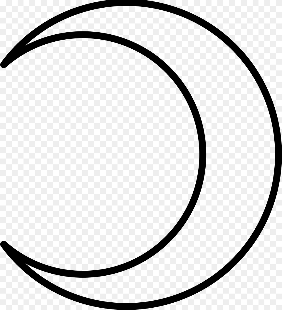 Croissant De Lune Symbole, Gray Free Png Download