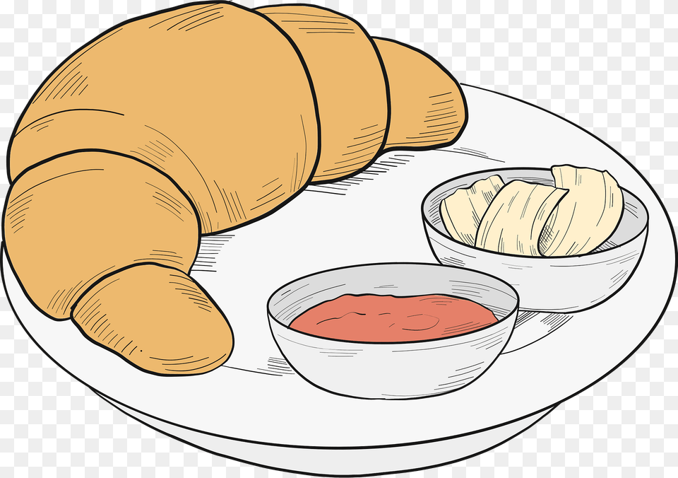 Croissant For Breakfast Clipart, Food Free Transparent Png