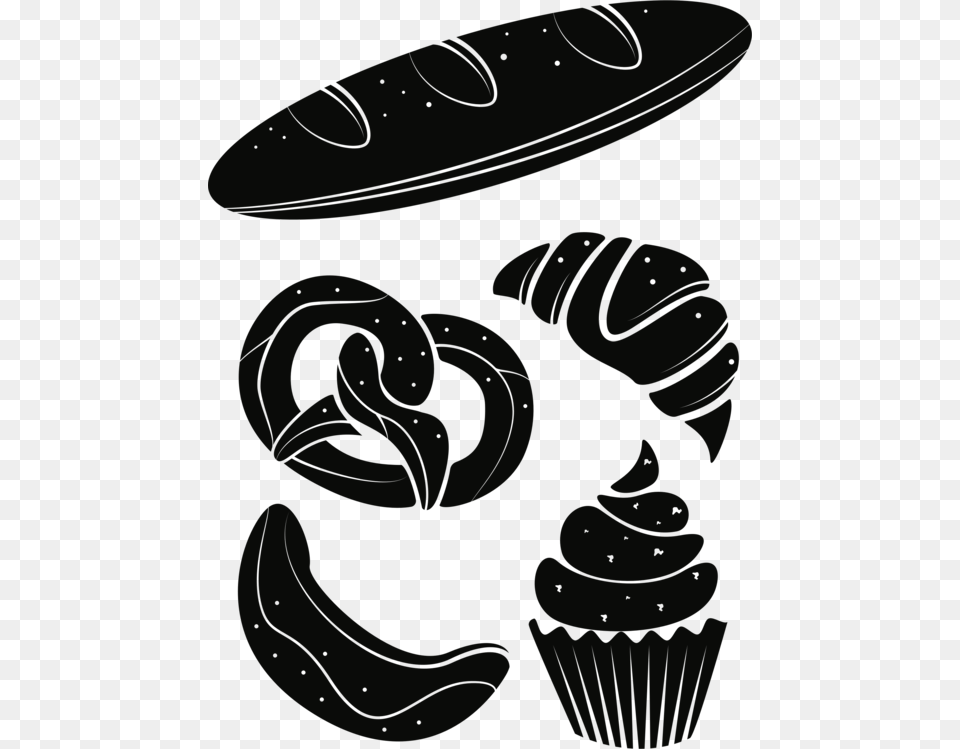 Croissant Pastry Chef Bread Baking Croissant Silhouette, Cream, Dessert, Food, Icing Free Png