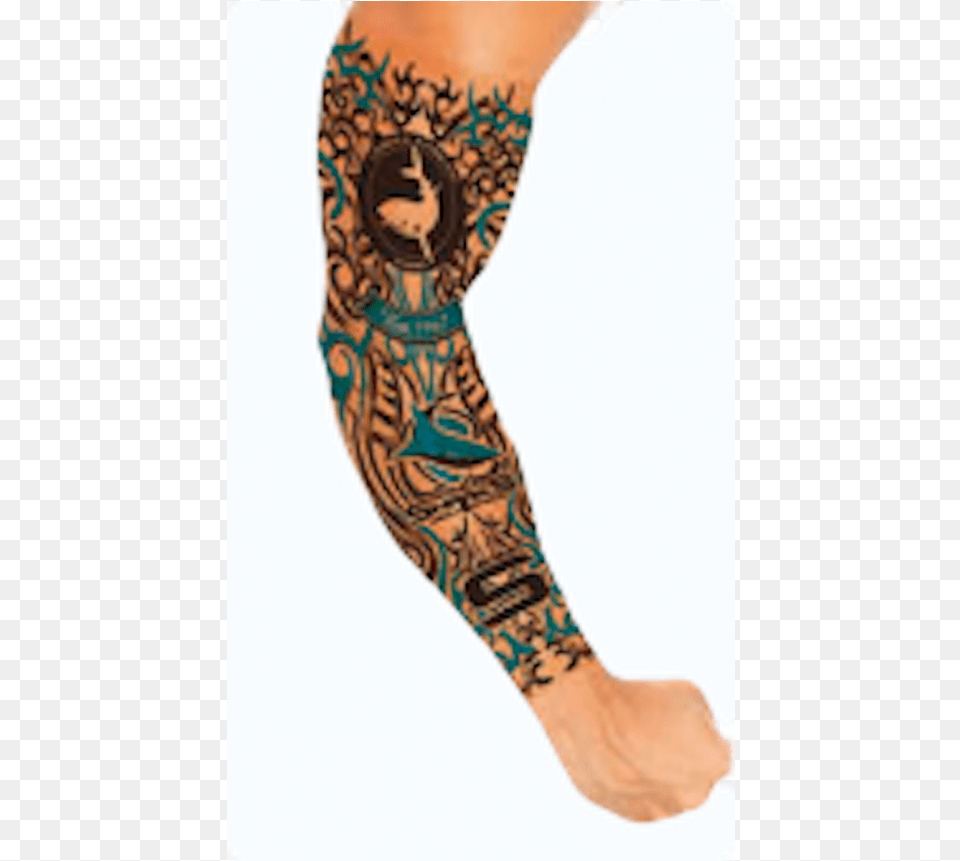 Cronulla Sharks Nrl Adult Tattoo Sleeve Sock, Arm, Body Part, Person, Skin Free Transparent Png