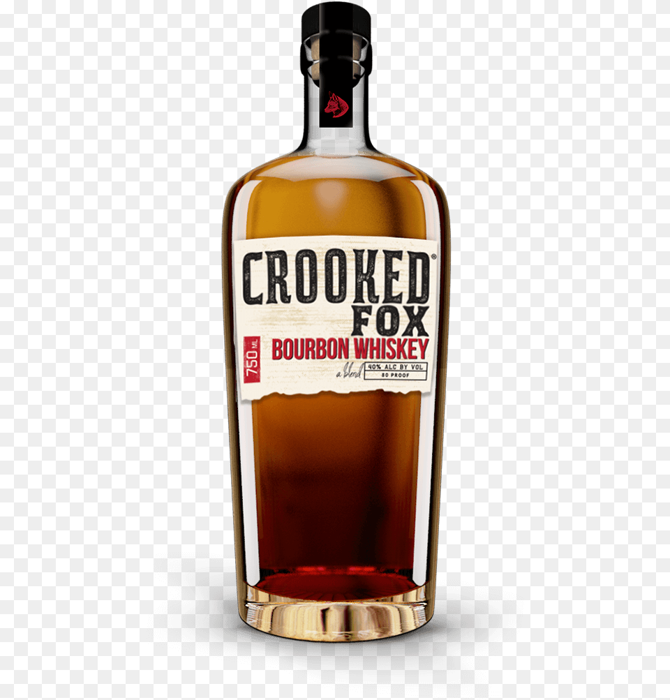 Crooked Fox Bourbon Whiskey Crooked Fox Bourbon Whiskey, Alcohol, Beverage, Liquor, Bottle Png Image