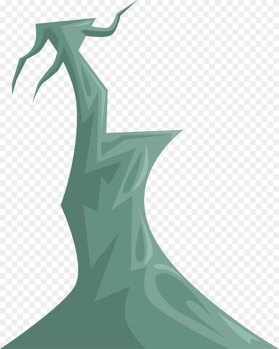 Crooked Light Green Bare Fantasy Tree Clipart, Art, Outdoors, Person Png Image