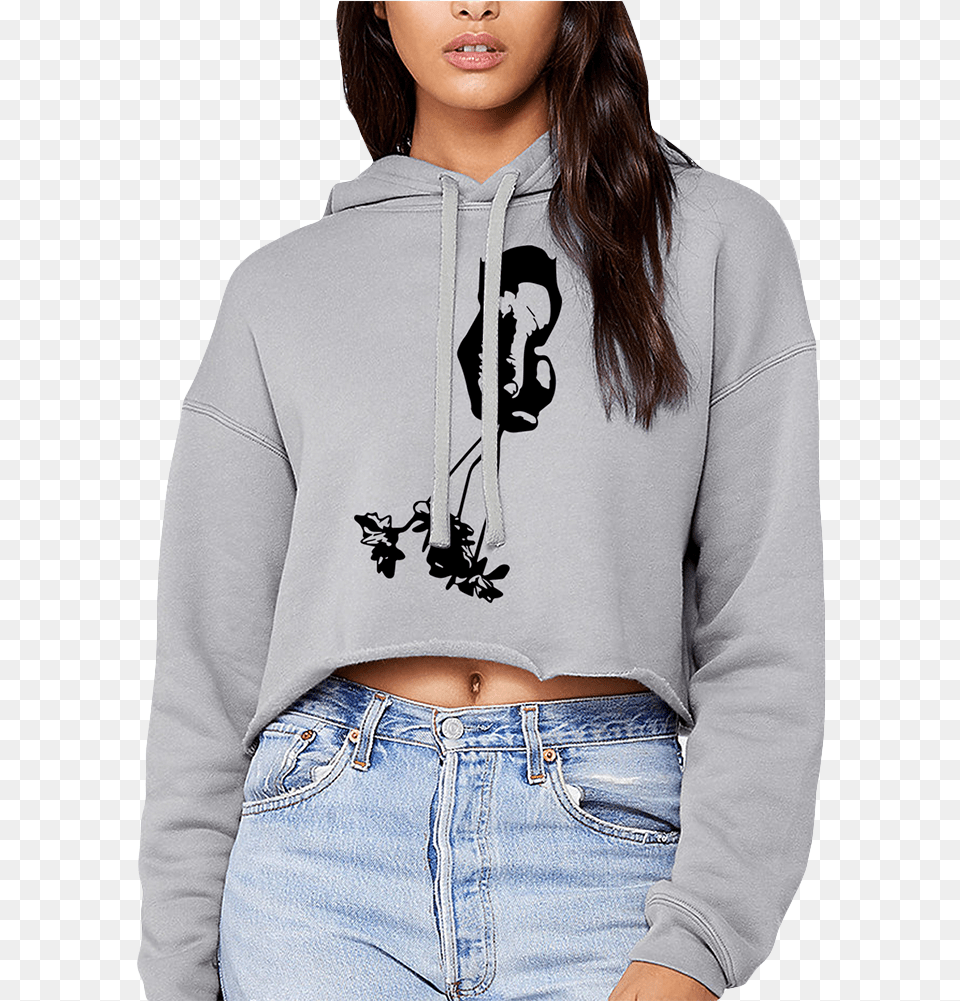 Crop Hoodie Bella Canvas Cropped Fleece Hoodie, Knitwear, Clothing, Sweatshirt, Sweater Free Png