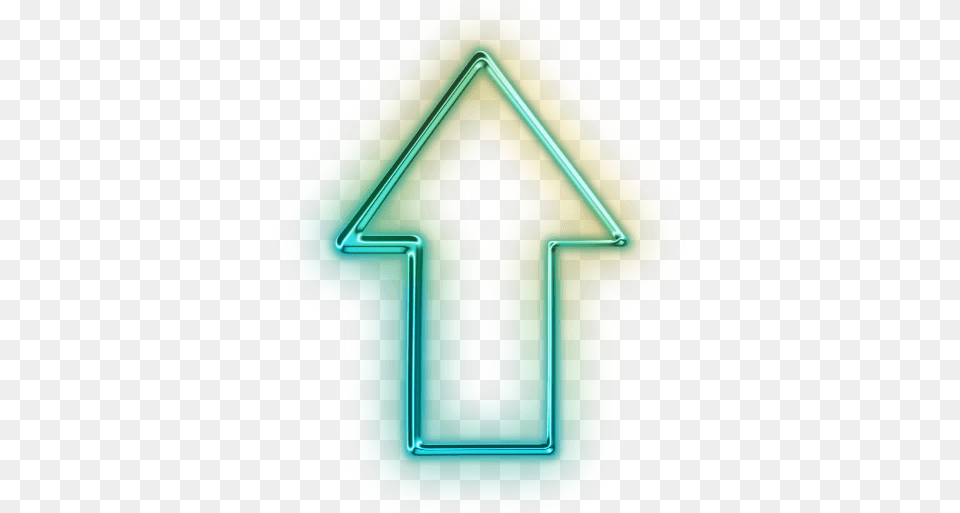 Cropped Neon Arrow Up, Light Png Image