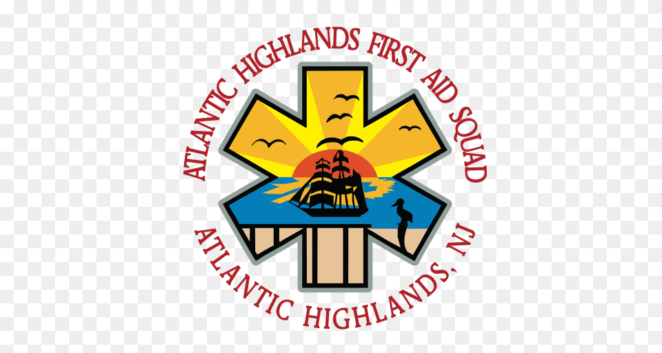 Cropped Ahfas Logo Clear Atlantic Highlands First Aid Squad, Emblem, Symbol, Person, Badge Free Png