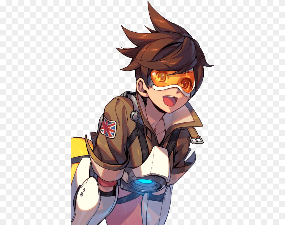 Cropped Background Tracer Anime Tracer Fanart, Book, Comics, Publication, Person Png
