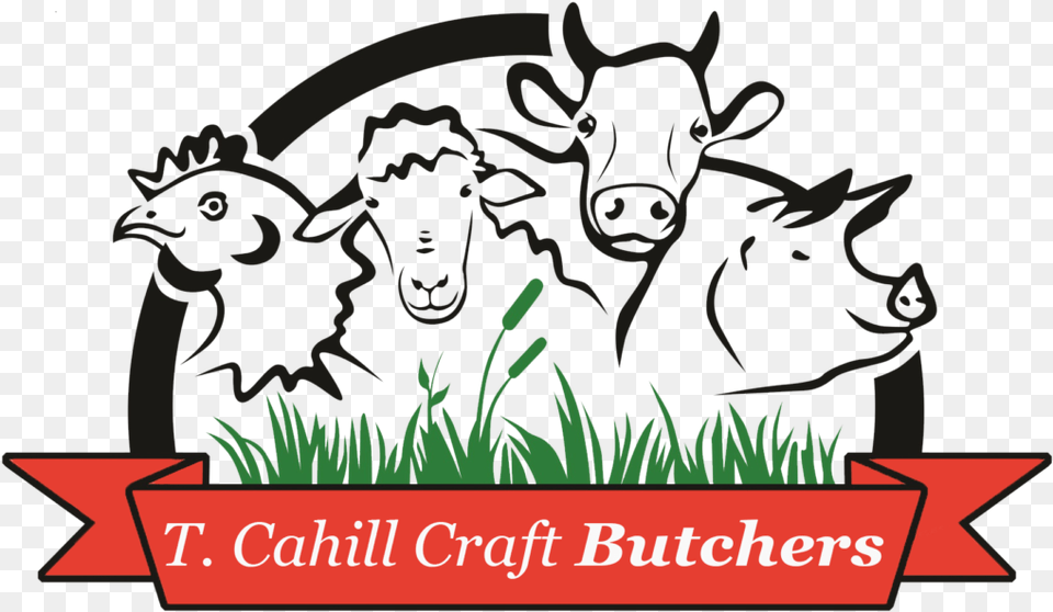 Cropped Cahill Logo Redraw Logo Meat Shop Art, Grass, Plant, Animal, Bull Free Transparent Png