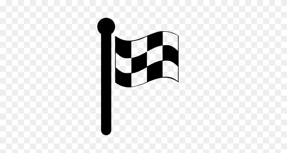 Cropped Checkered Flag Icon, Gray Png Image
