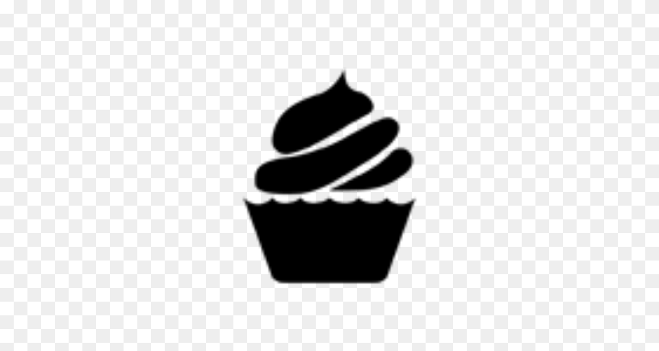 Cropped Cupcake Icon, Gray Png Image