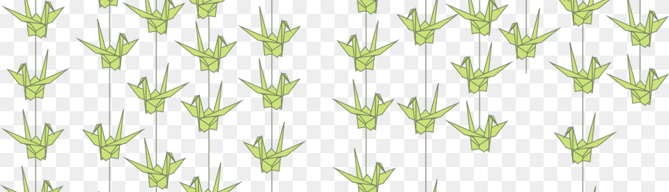 Cropped Paper Crane Garland Green Origami, Grass, Plant, Bamboo Free Transparent Png