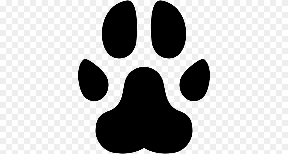 Cropped Paw Print Noun, Gray Free Png