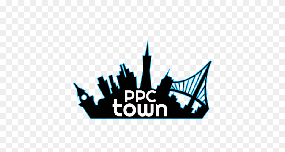 Cropped Ppctown Logo Blue Outline Ppc Town, Light Png