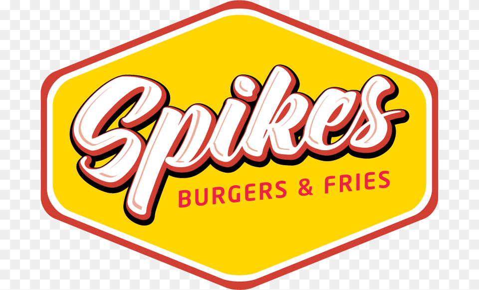 Cropped Spikes Logo Spikes Burgers Fries, Sticker, Dynamite, Weapon, Sign Free Transparent Png
