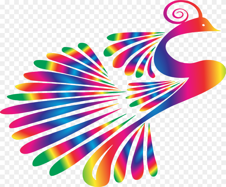 Cropped Stylized Peacock Colorful Clipart Peacock Clipart Black And White, Pattern, Art, Graphics, Accessories Free Png