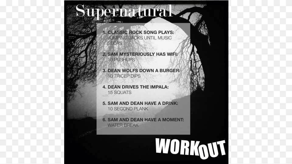 Cropped Supernatural Tv Workout, Advertisement, Poster, Business Card, Paper Png