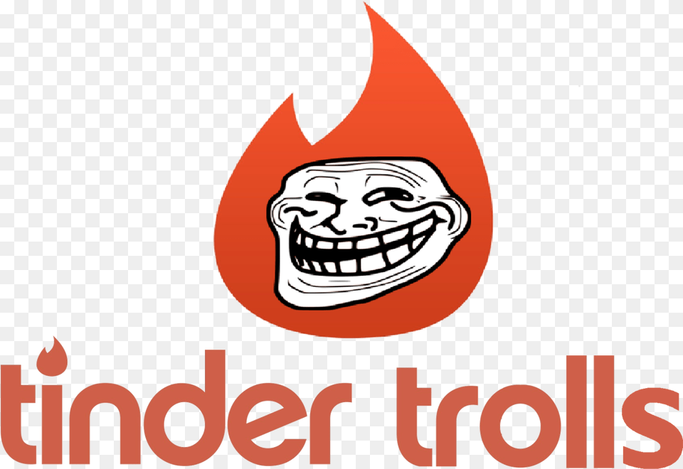 Cropped Tinder Trolls Logo Clipart Tinder Black And White Logo, Sticker, Face, Head, Person Png