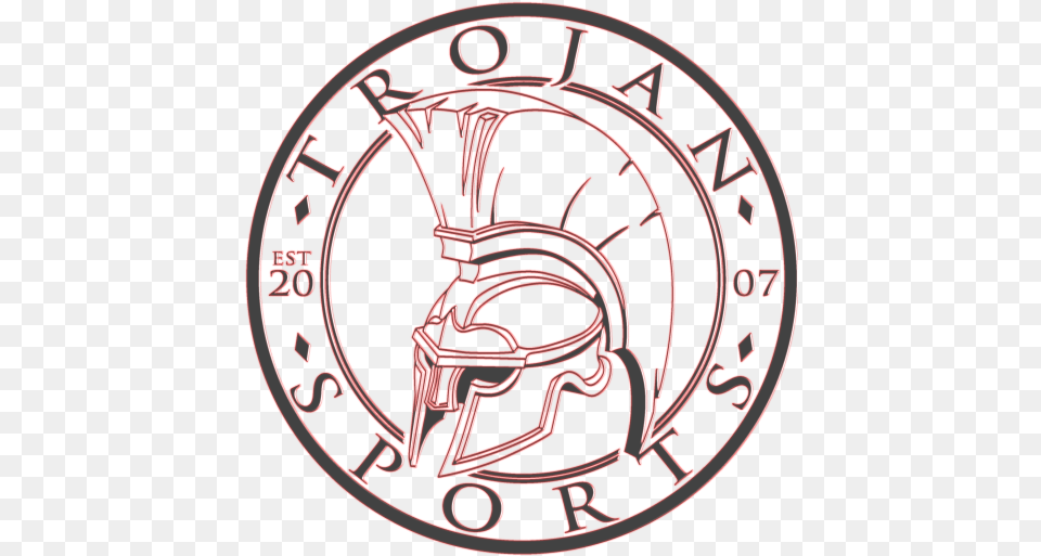 Cropped Trojonsportsprintredneon1png U2013 Trojan Sports Central Union High School, Emblem, Symbol, Light Free Png Download