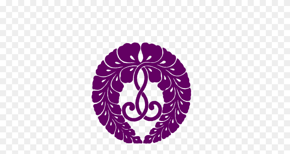 Cropped Wisteria Logo Seattle Betsuin Buddhist Temple, Purple, Pattern, Symbol, Art Png