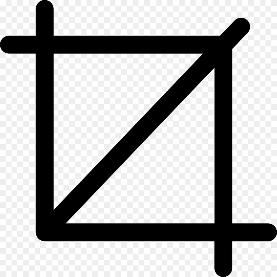 Cropping Tool Interface Square Symbol Of Straight Lines Crop Tool Photoshop Icon, Triangle, Text Png Image