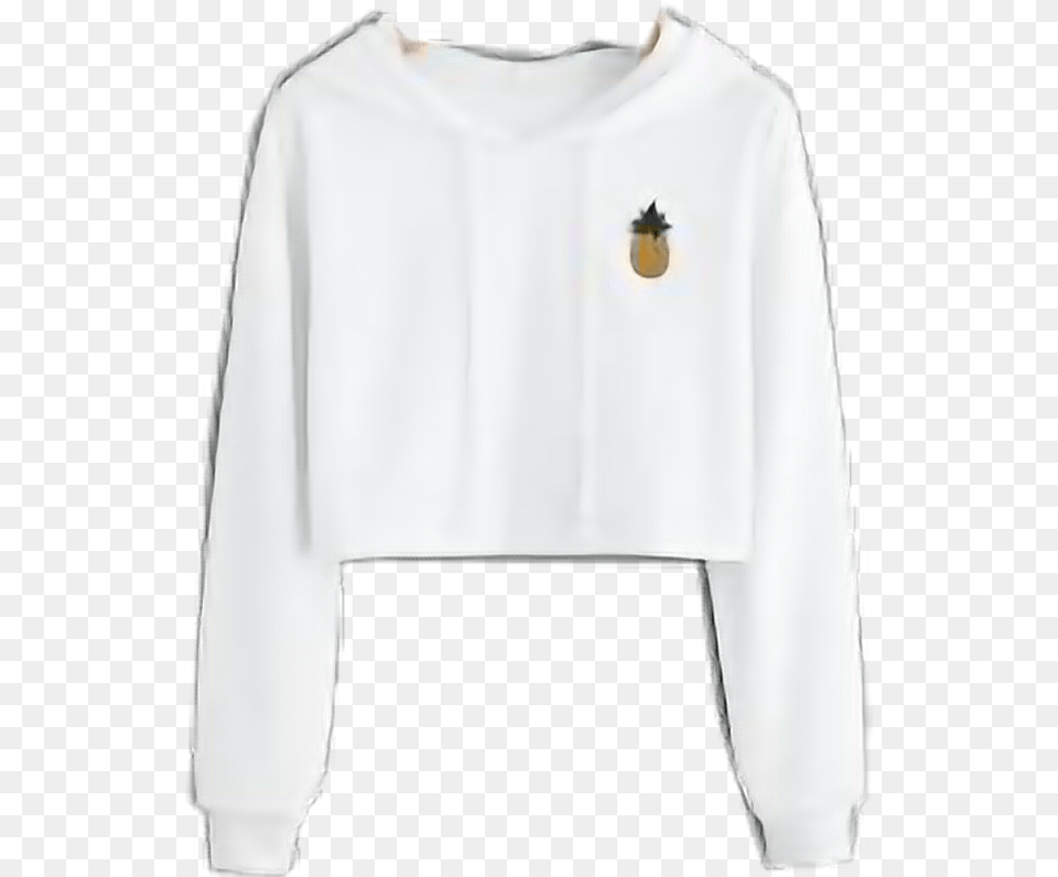 Croptop Croptops Sweatshirt White Pineapple White Crop Top, Clothing, Sweater, Knitwear, Long Sleeve Free Png Download