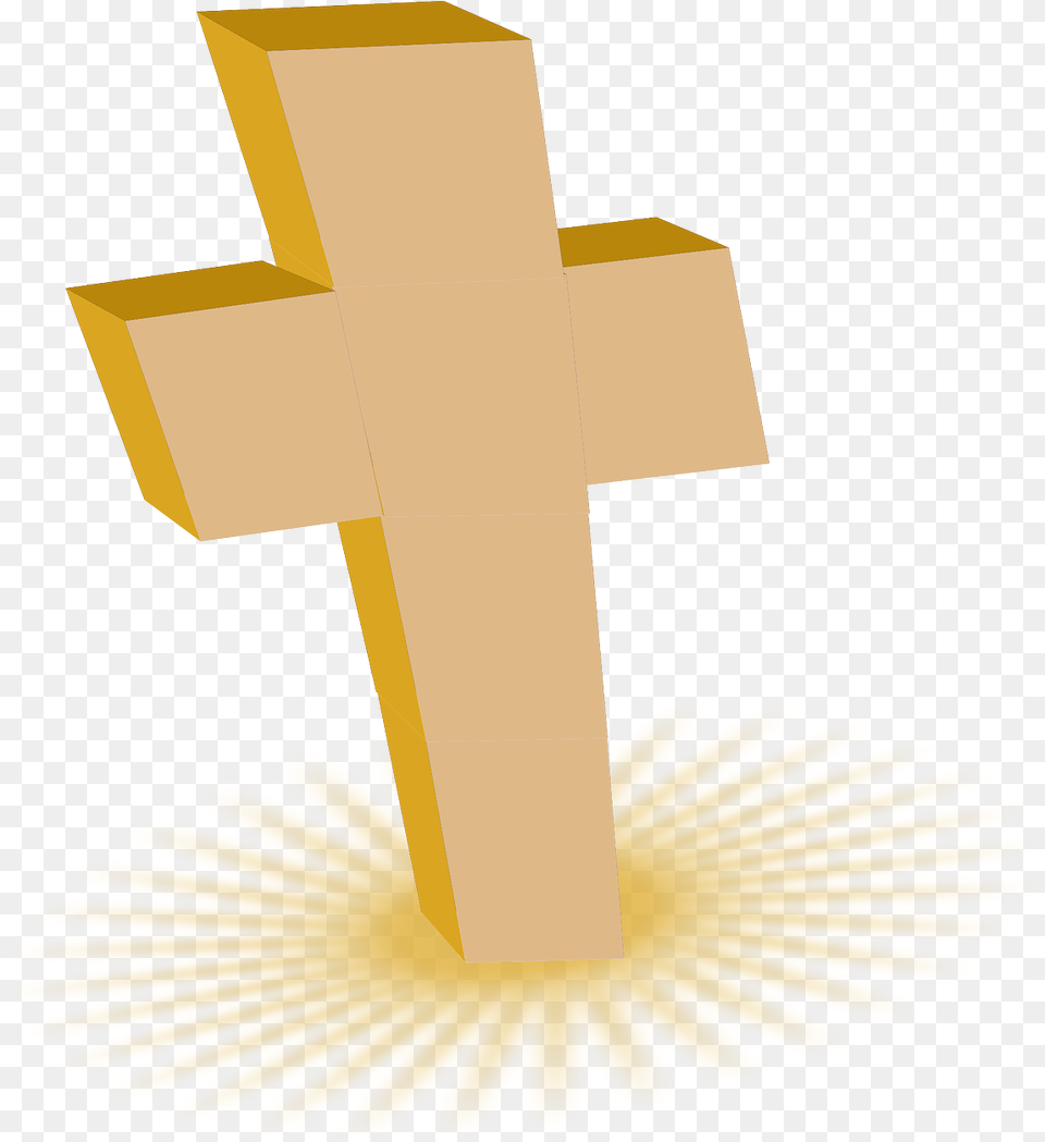 Cross 3d, Symbol, Gold Free Png Download