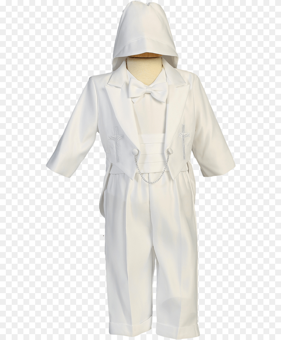 Cross Amp Dove Embroidered Tuxedo Satin 5 Pc Christening Satin, Clothing, Coat, Formal Wear, Fashion Png Image