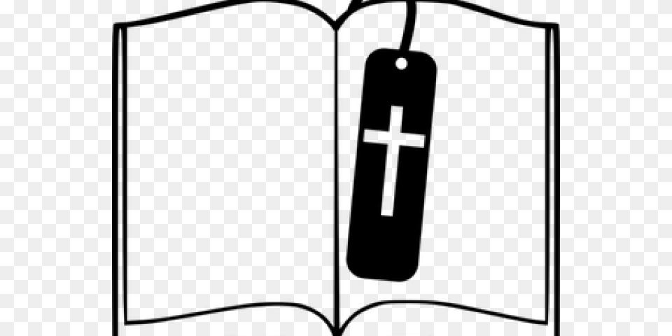 Cross And Bible Clipart, Gray Png Image