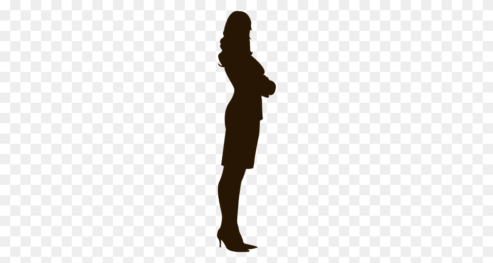 Cross Arms Female Executive, Silhouette, Person, Clothing, Coat Png Image