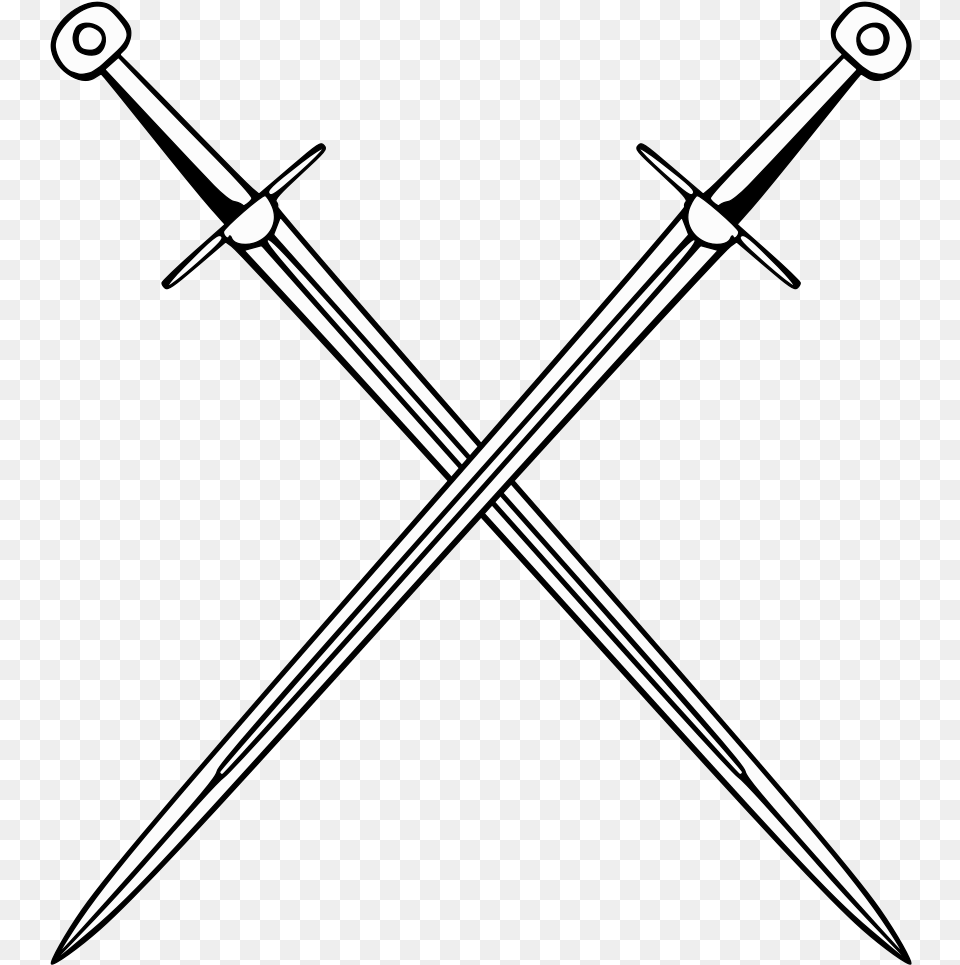 Cross Batons Clipart Clip Art File Middle Ages Swords, Sword, Weapon, Blade, Dagger Free Png Download