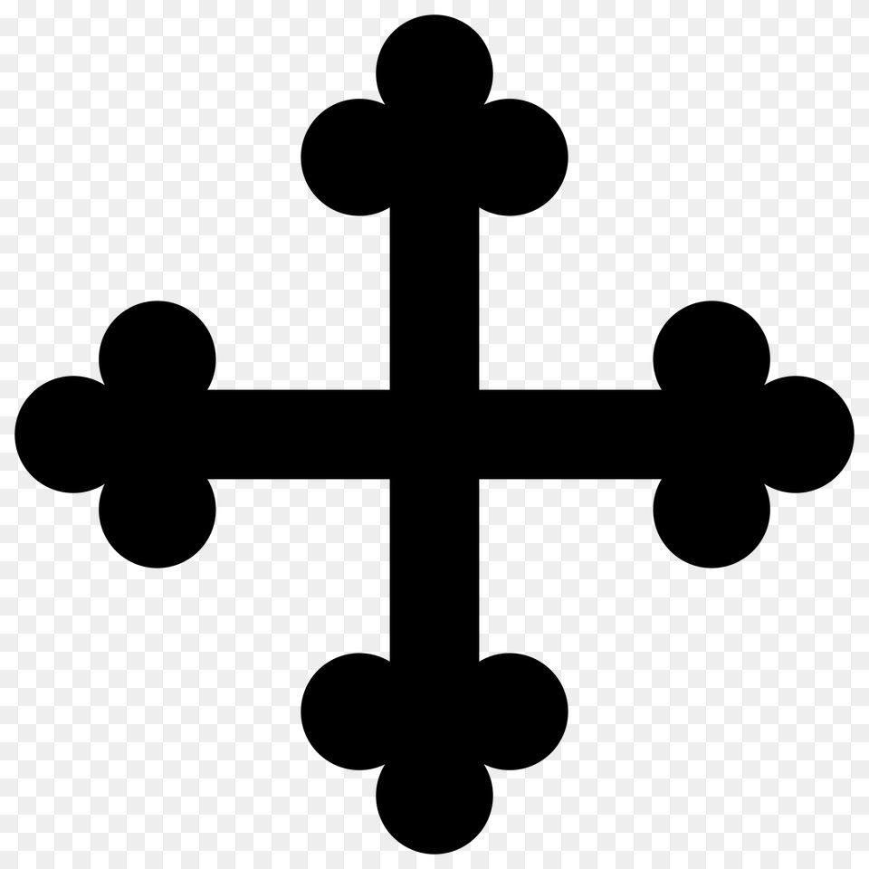 Cross Bottony Heraldry, Gray Free Png Download