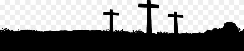 Cross Clipart Silhouette Three Crosses Silhouette, Gray Free Transparent Png