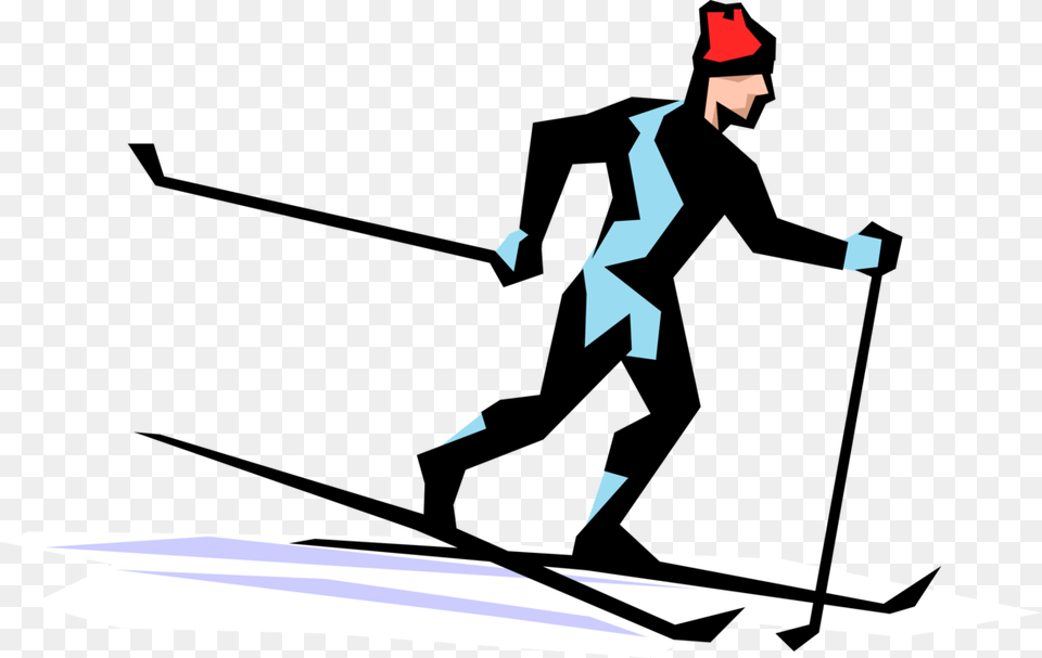 Cross Country Skier On Fresh Snow Skiing, People, Person Png Image