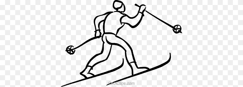 Cross Country Skiing Royalty Vector Clip Art Illustration, People, Person, Nature, Outdoors Png