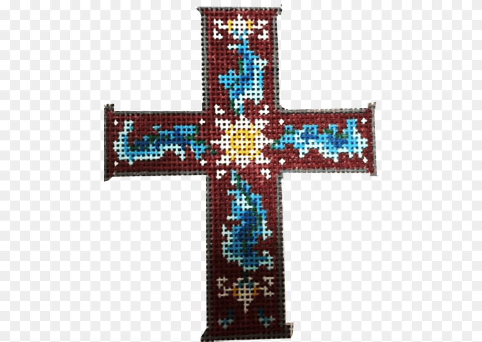 Cross Cross With Blue Swirls Cross, Symbol, Pattern Free Png