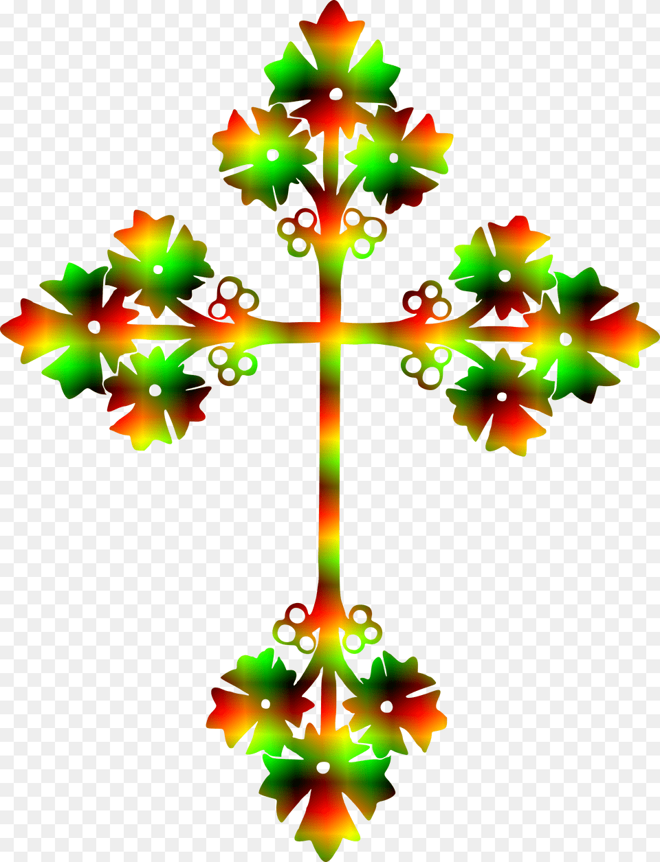 Cross Design 6 Clip Arts Christmas Tree And Cross Clipart, Symbol, Accessories, Leaf, Plant Png Image