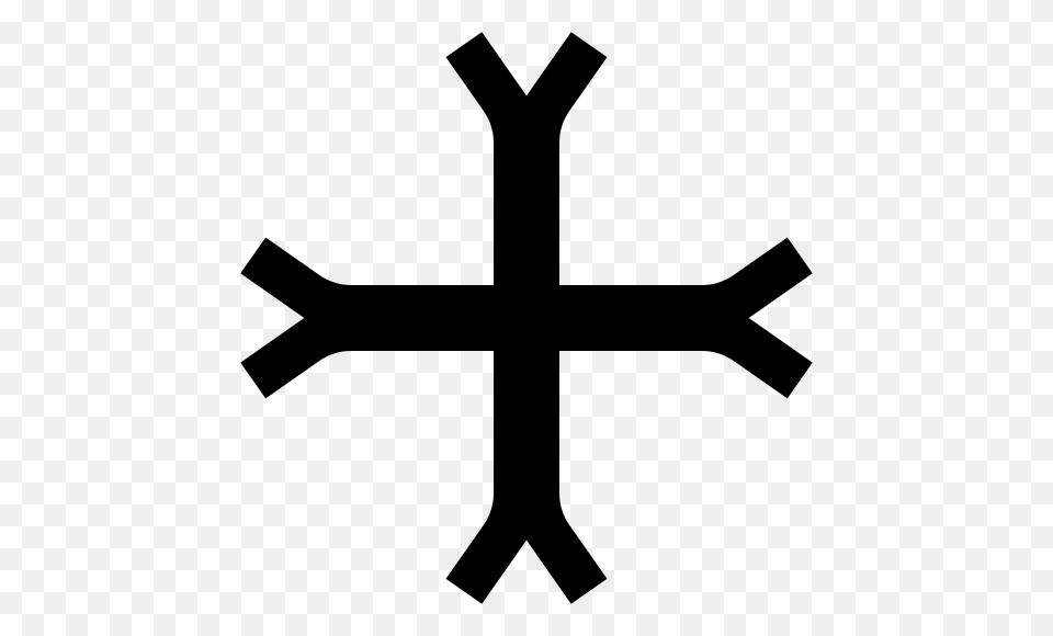Cross Fourchee Heraldry, Gray Free Png Download