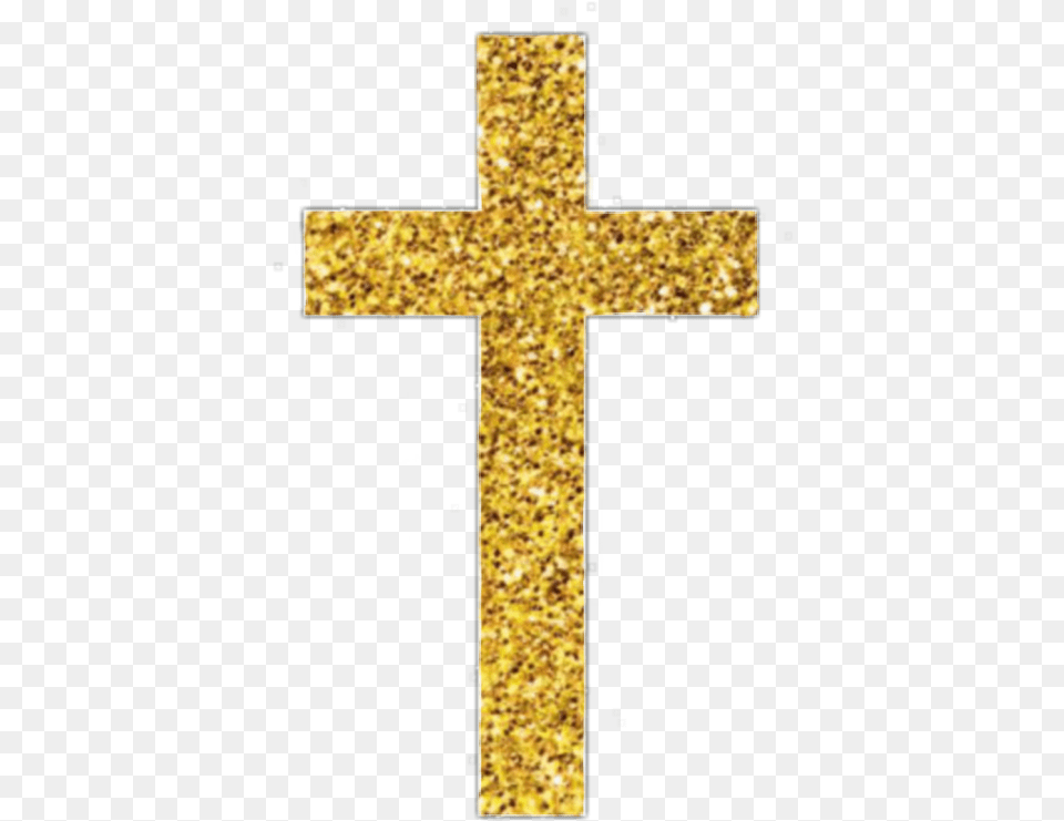 Cross Gold Glitter Sticker By Stephanie Christian Cross, Symbol, Crucifix Free Png Download