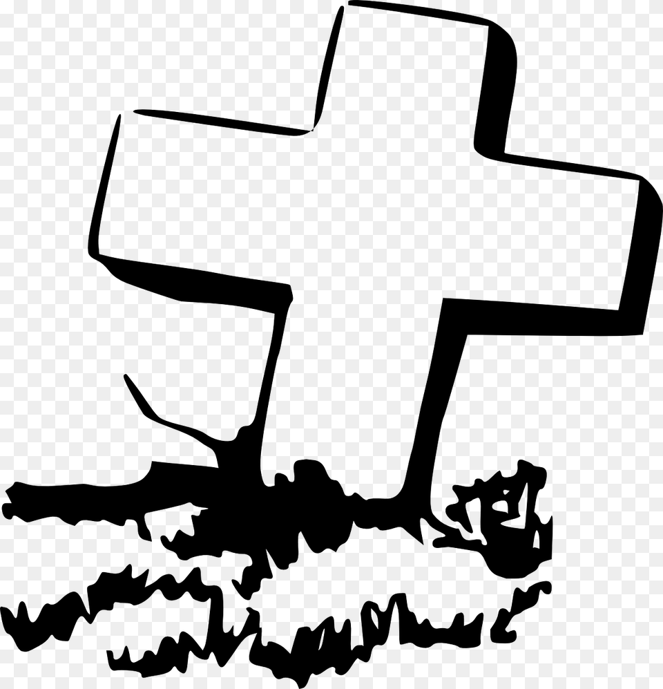 Cross Grave Graveyard Clip Art At Clker Cross Grave Clipart, Gray Png Image