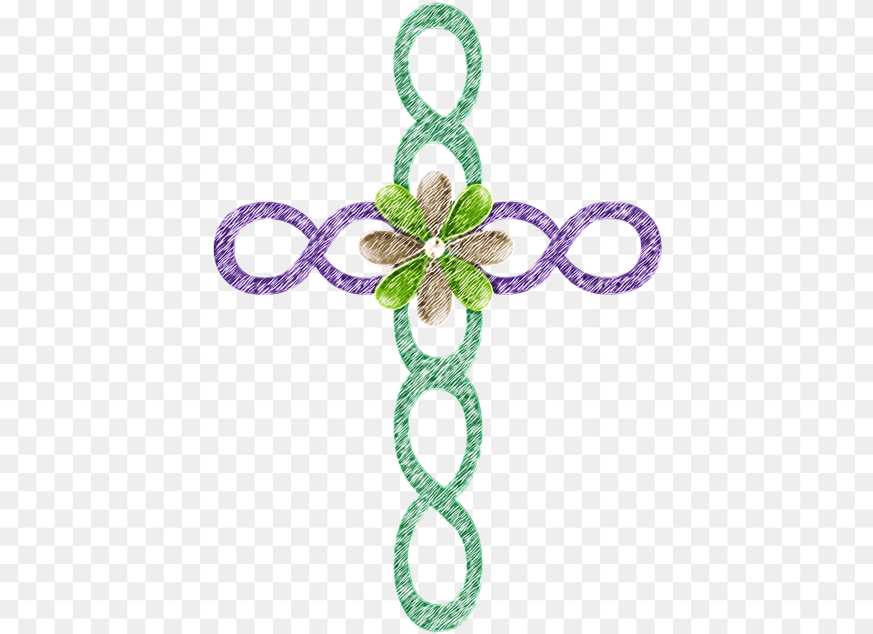 Cross Green Symbol Religion Decoration Chain, Accessories, Pattern, Jewelry Free Png