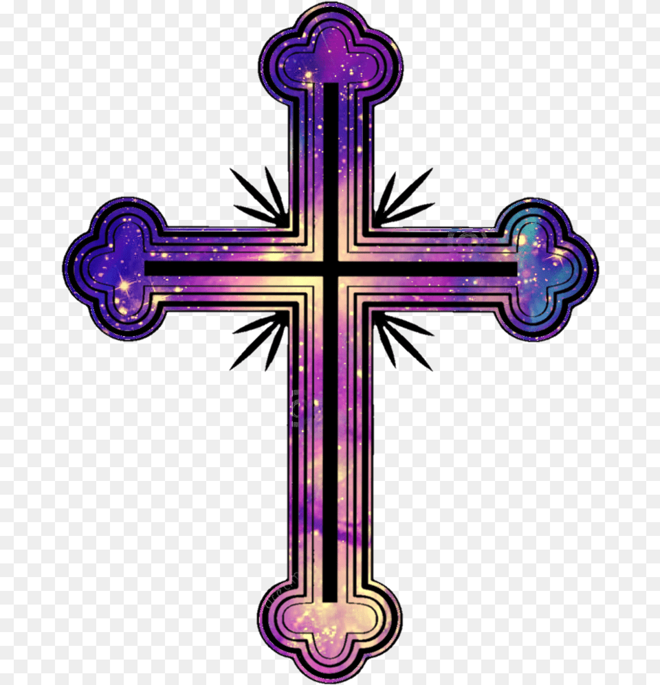 Cross Hipster Religious Religion God Church Galaxy Cross, Purple, Symbol Png