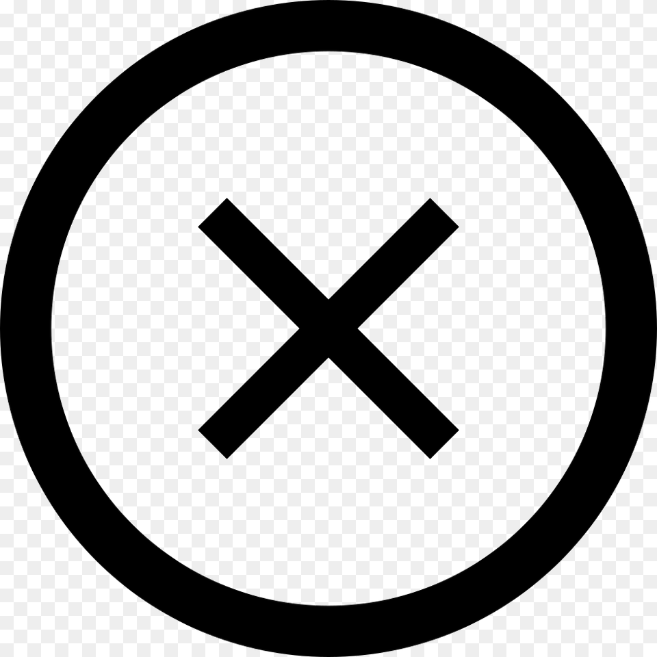 Cross In Circular Button Close, Sign, Symbol, Disk Free Png Download