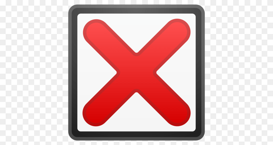 Cross Mark Button Emoji, Sign, Symbol, Road Sign, Food Free Transparent Png