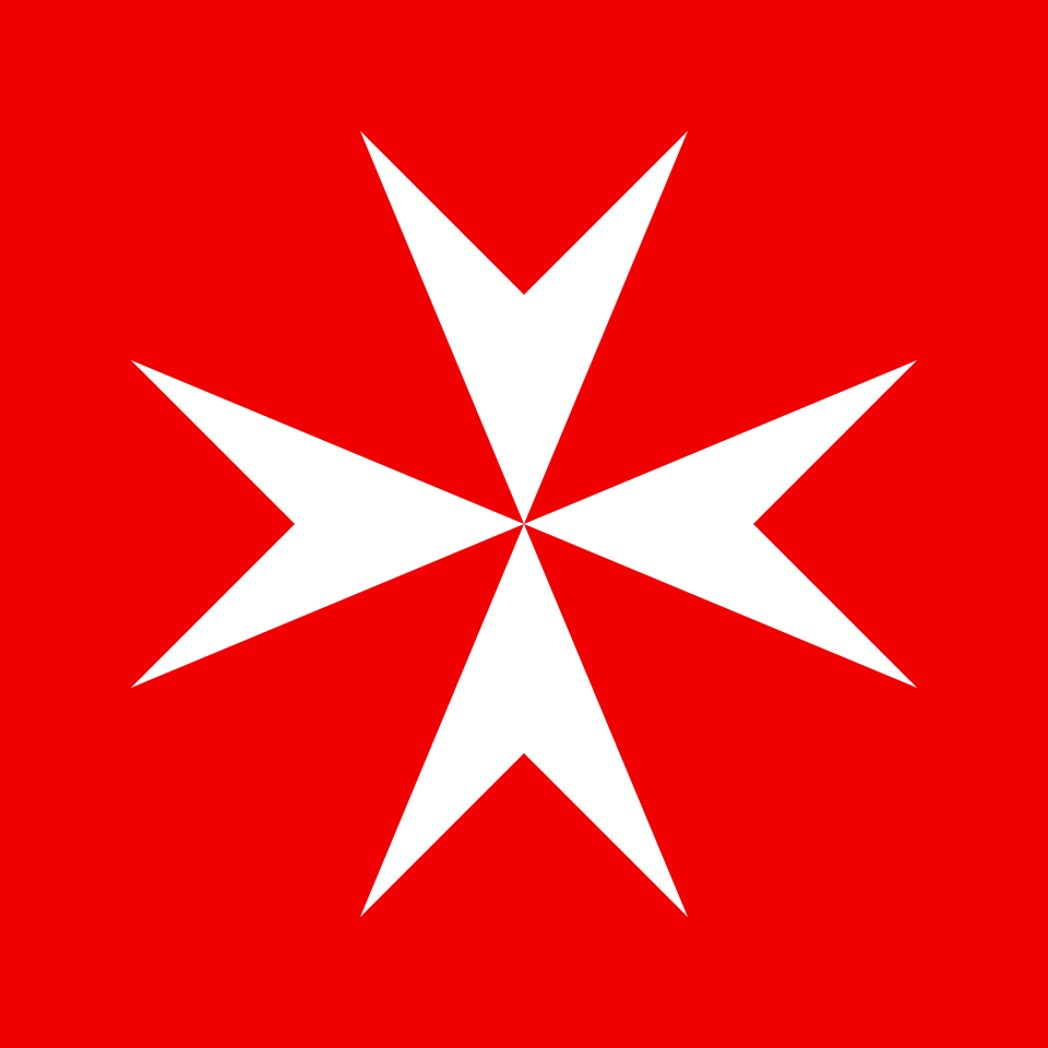 Cross Of The Order Of St John Clipart, Star Symbol, Symbol, Leaf, Plant Png