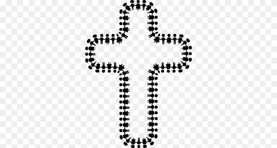 Cross People Holding Hands, Symbol, Text Free Png Download