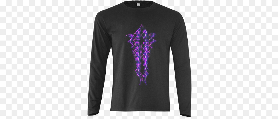 Cross Purple Lightning W Pinstripe Quotbackquot Sunny Men39s T Shirt, Clothing, Long Sleeve, Sleeve, T-shirt Free Transparent Png