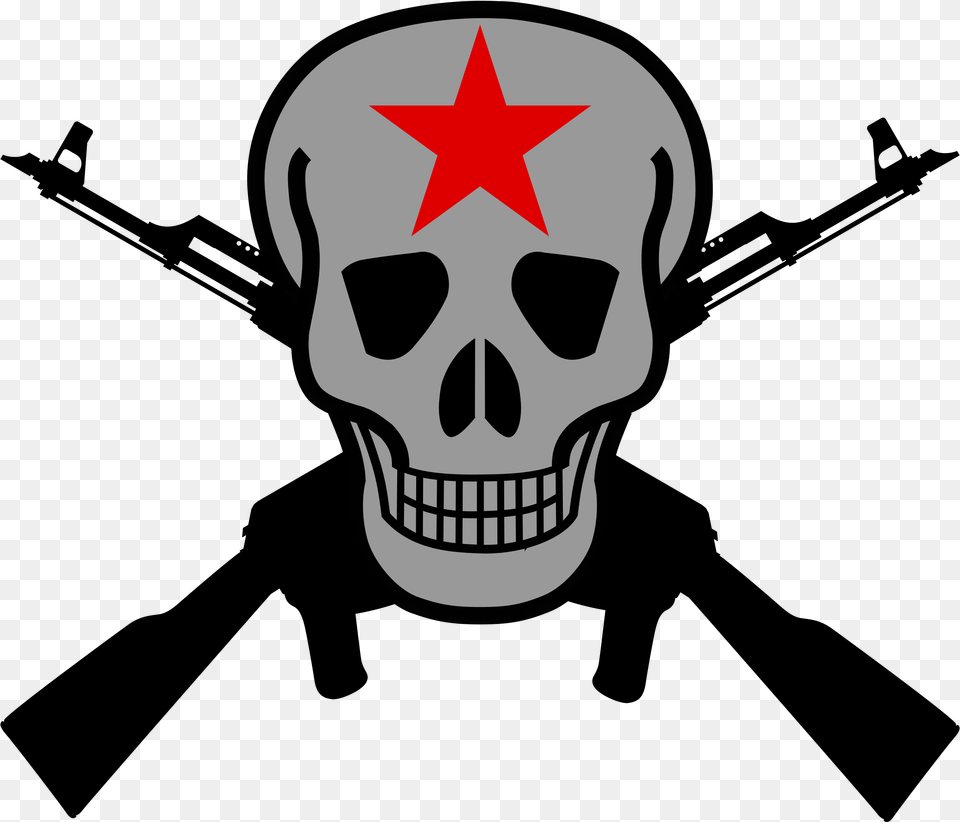 Cross Rifle Skull And Crossbones, Symbol, Stencil, Star Symbol Png Image